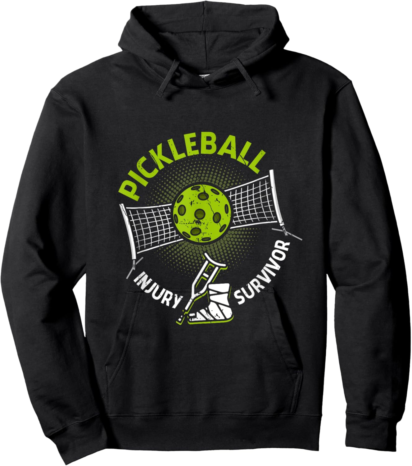 Pickleball Injury Survivor Funny Pickle Senior Sport Player Hoodie - Hoodie | Black