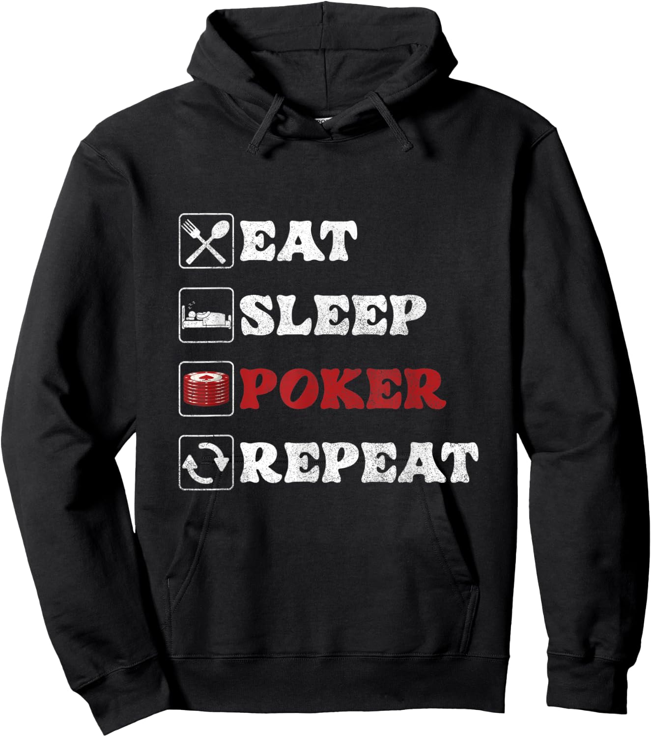 Eat Sleep Poker | Kartenspiele | Casino Gambling Gambler Hoodie - Hoodie | Black