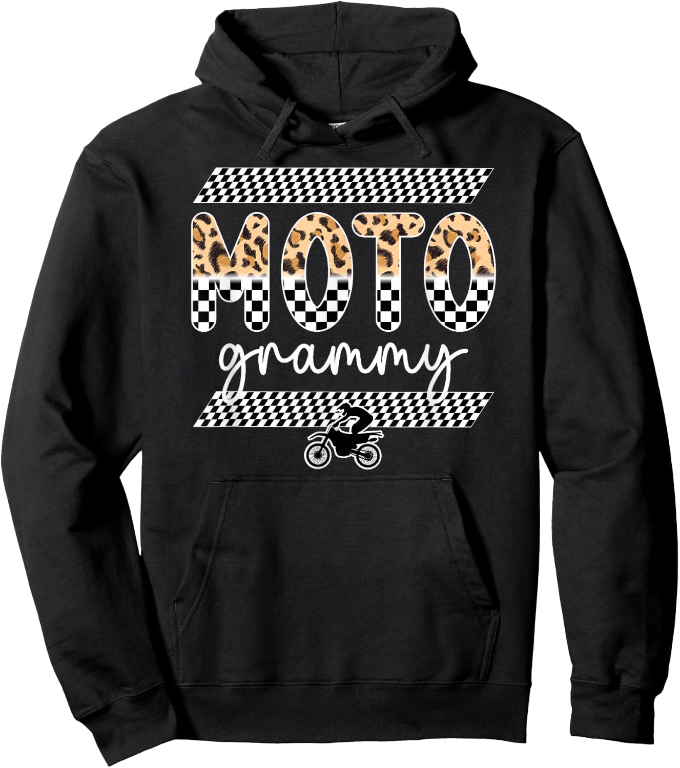 Moto Grammy Leopard Motocross Grammy Motocross Rider Grammy Hoodie - Hoodie | Black