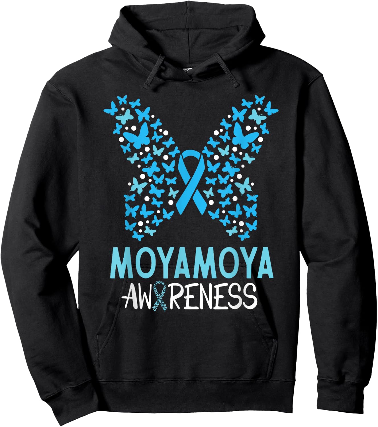 Moyamoya Disease Awareness Butterfly Shirt & Men Hoodie - Hoodie | Black