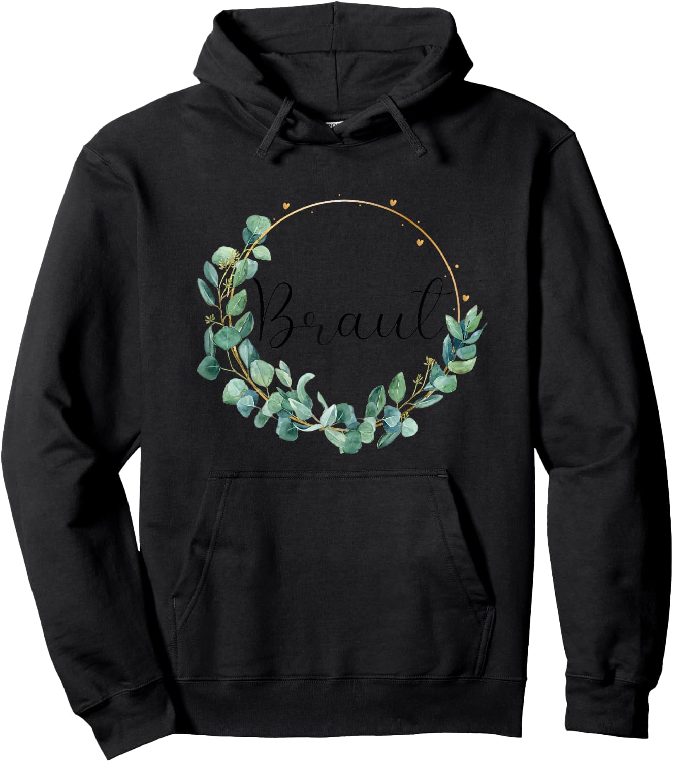 Bride to be Stag Night Wedding Eucalyptus , White Hoodie - Hoodie | Black