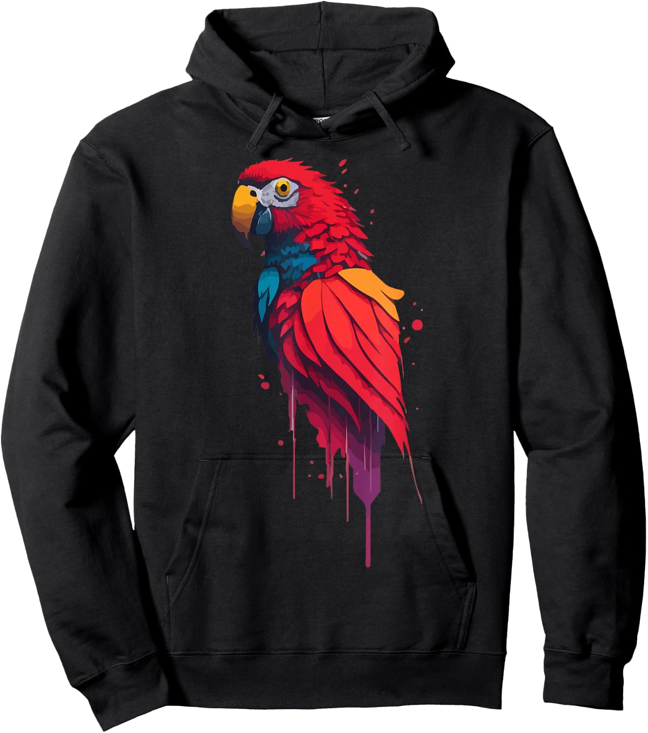 Colorful Parrot Watercolor Hoodie - Hoodie | Black