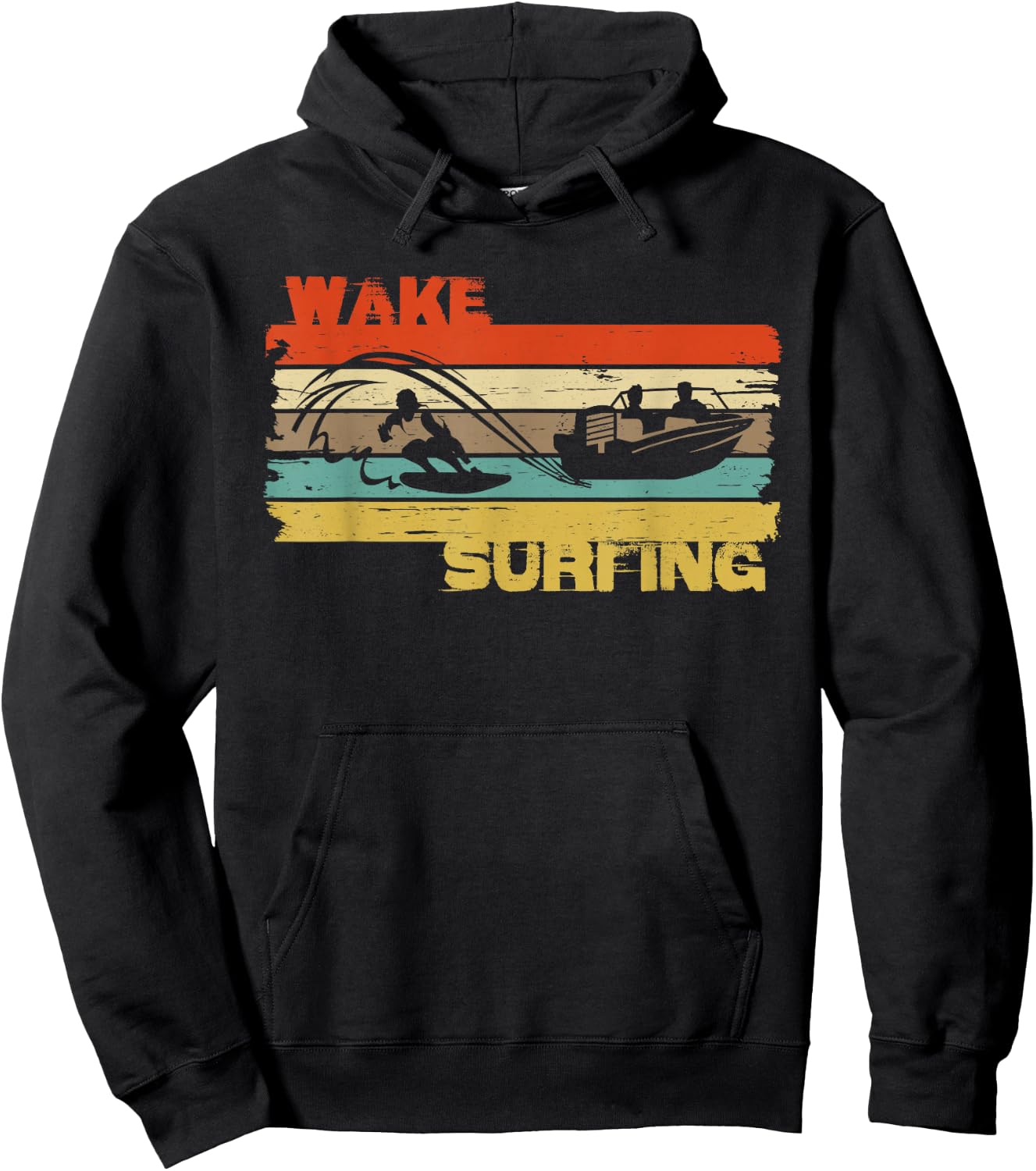 Wakesurfing wake surf vintage shirt for pro wakesurfer Hoodie - Hoodie | Black