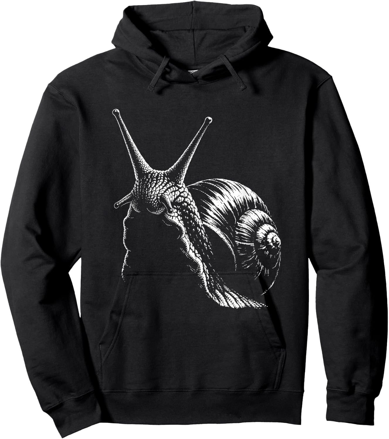 Snail Portrait Black and White Hoodie - Hoodie | Black