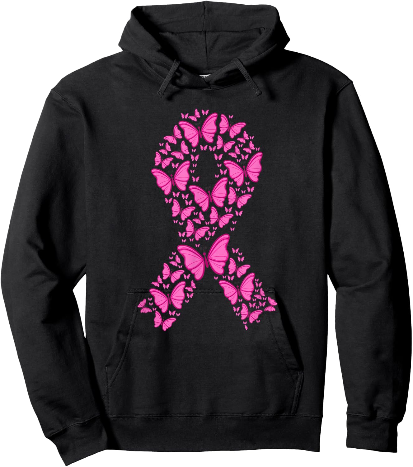 In october we wear pink making strides against breast cancer Hoodie - Hoodie | Black