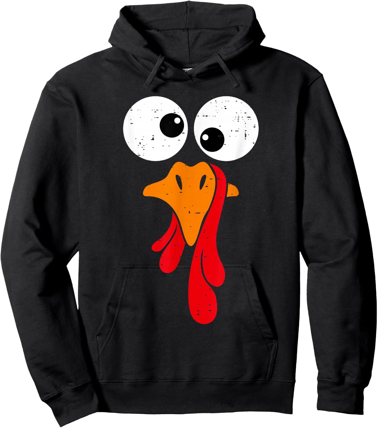 Funny Silly Turkey Face Happy Turkey Day Thanksgiving Hoodie - Hoodie | Black
