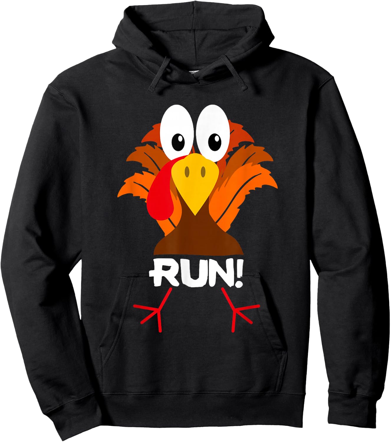 Turkey Costume Adult Running Face Turkey Trot Hoodie - Hoodie | Black