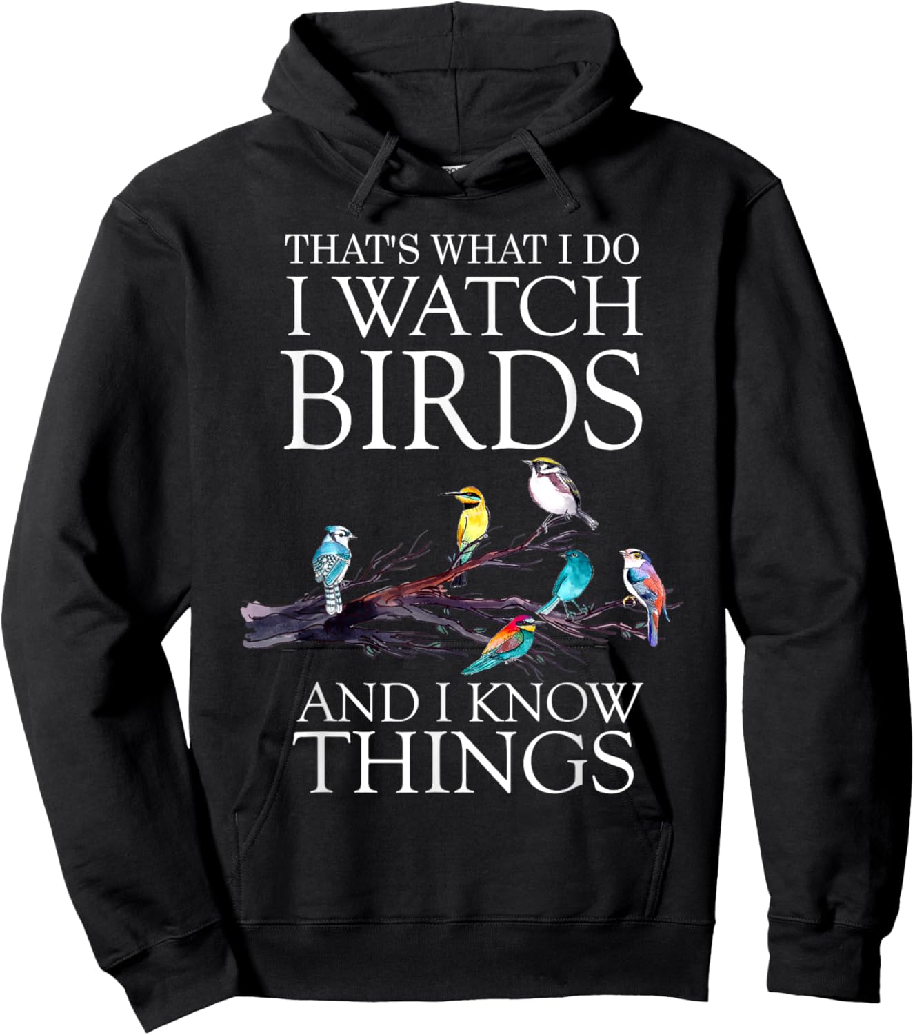 That's What I Do I Watch Birds And I Know Things Shirt Hoodie - Hoodie | Black