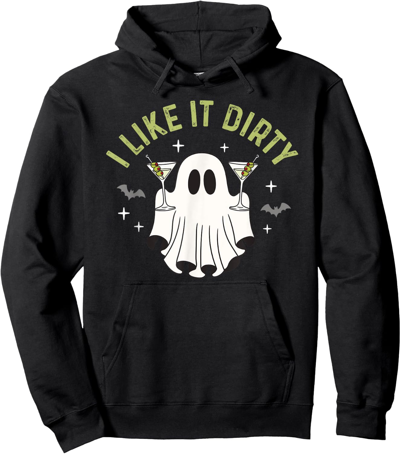 I Like It Dirty Halloween Dirty Martini Ghost Hoodie - Hoodie | Black