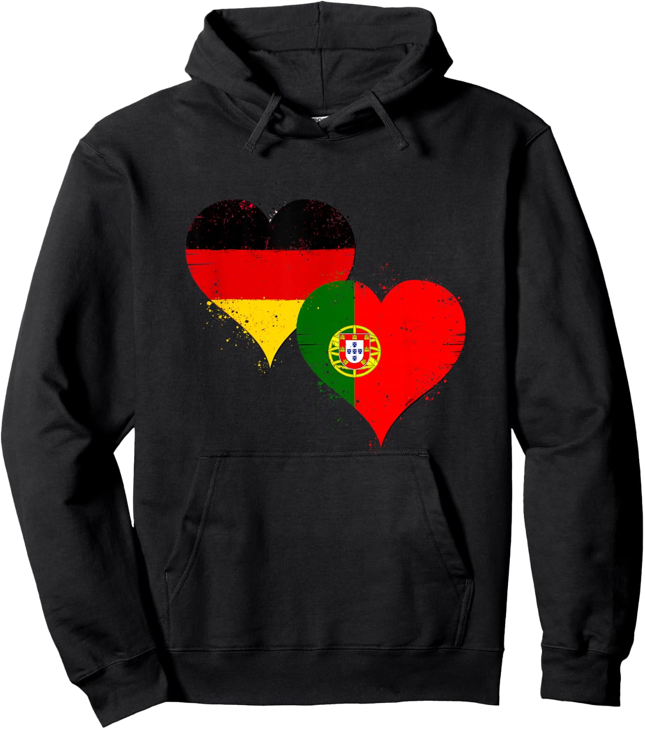 Cool Portugal Germany Flag for Portuguese German Fans Pride Hoodie - Hoodie | Black