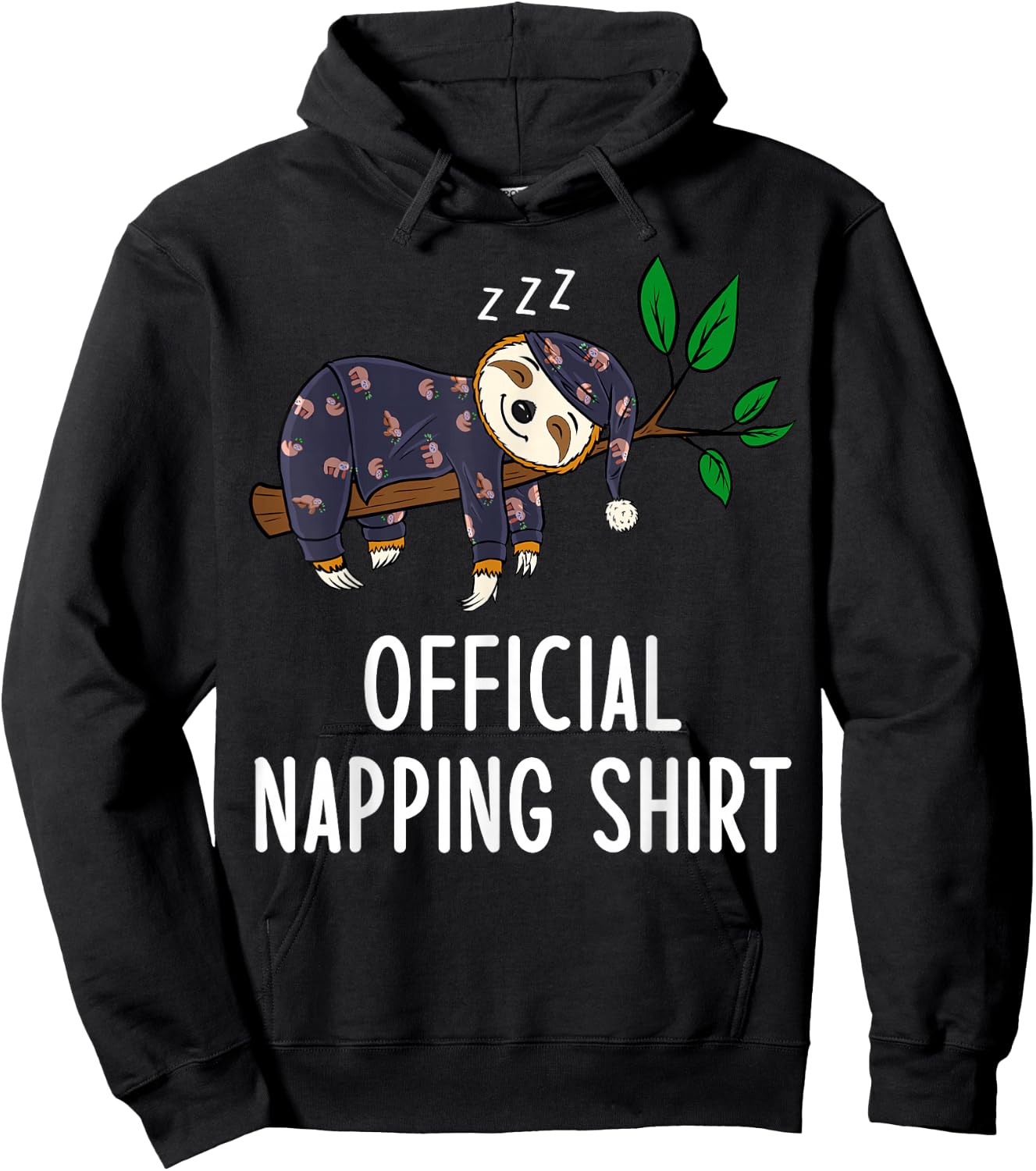 Sleeping Sloth Pyjamas Sloth Official Napping Hoodie - Hoodie | Black