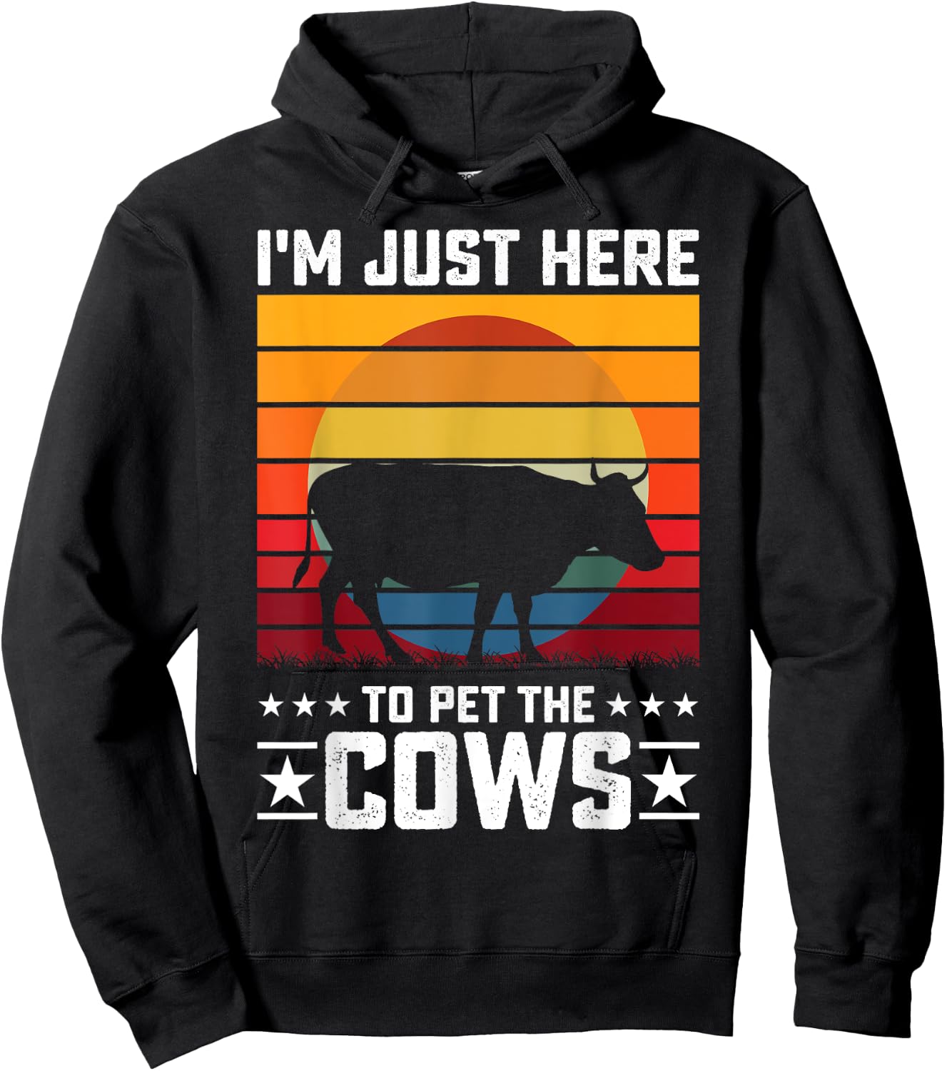 Im Just Here To Pet The Cows Hoodie - Hoodie | Black