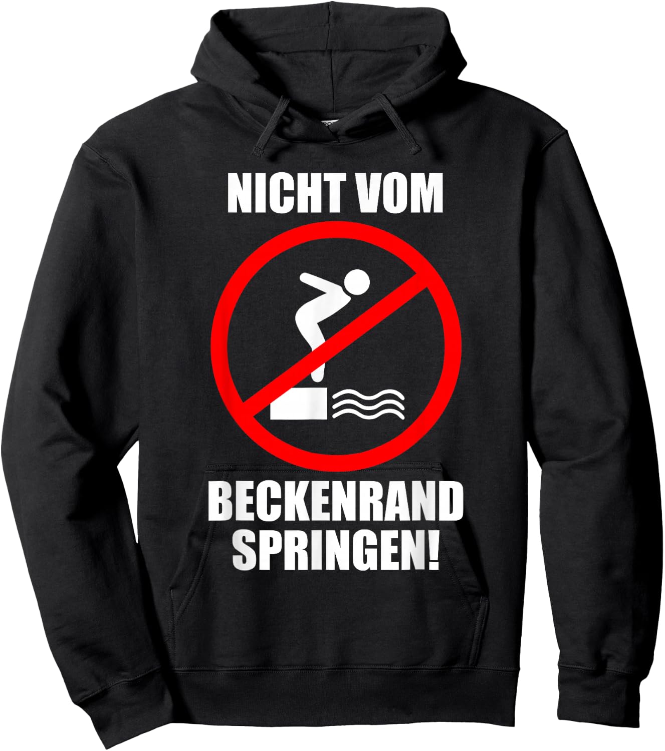 Swimmmeister Bademeister with German Text "Nicht vom Beckenrand Jumpen!", black, s Hoodie - Hoodie | Black