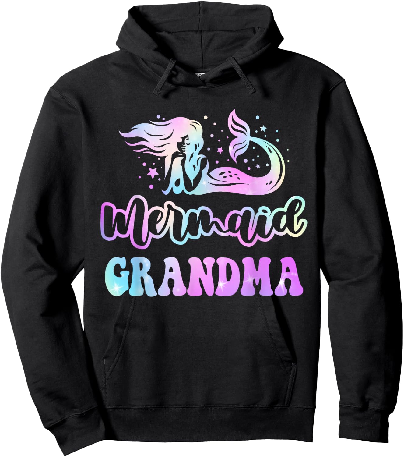 Mermaid Grandma Cute Funny Matching Mermaid Birthday Party Hoodie - Hoodie | Black