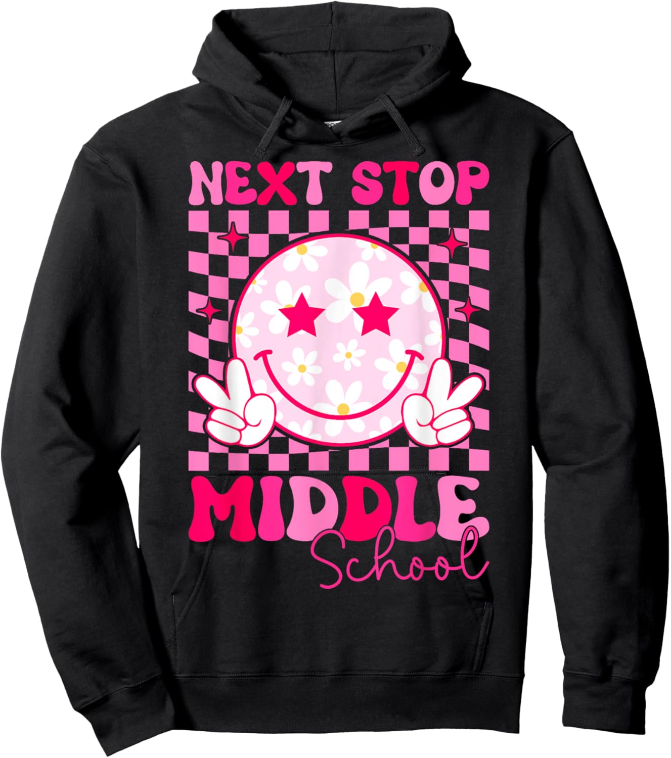 Groovy Next Stop Middle School Elementary School Graduation Hoodie - Hoodie | Black