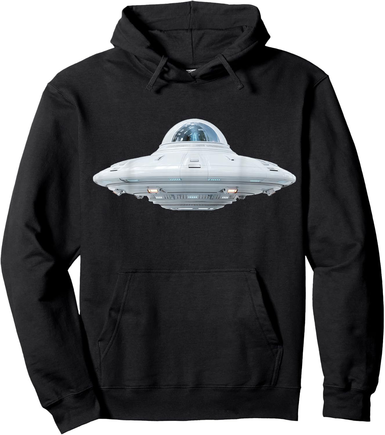 UFO Aliens Flying Saucer Funny Graphic Hoodie - Hoodie | Black