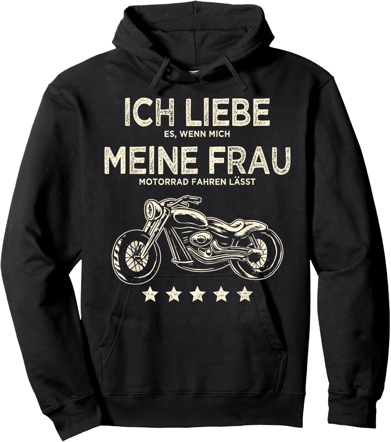Men's with German Text "Ich liebe es wenn meine Frau mich Motorrad fahren lässt lässt Hoodie - Hoodie | Black