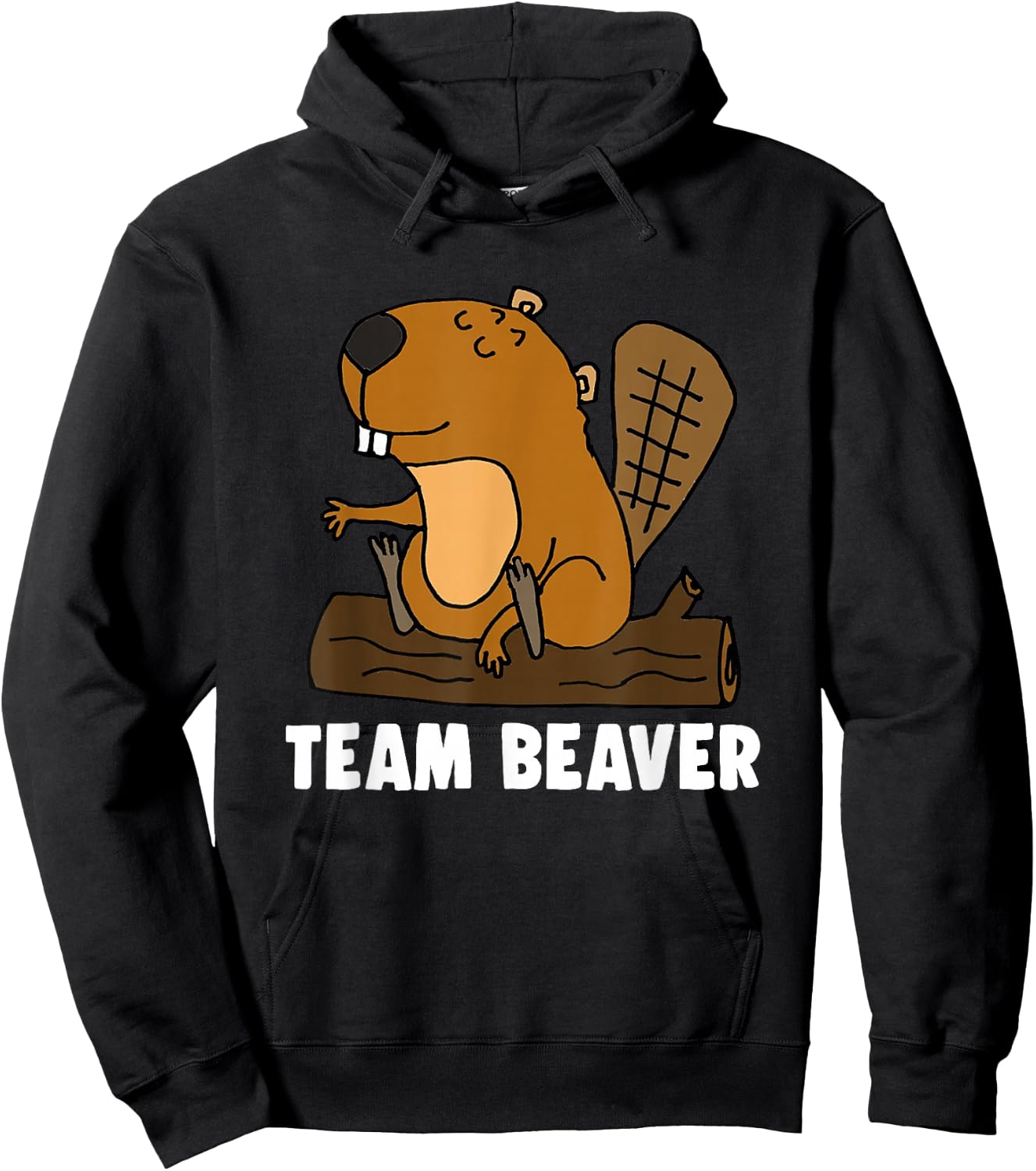Team Beaver Funny Beaver Hoodie - Hoodie | Black