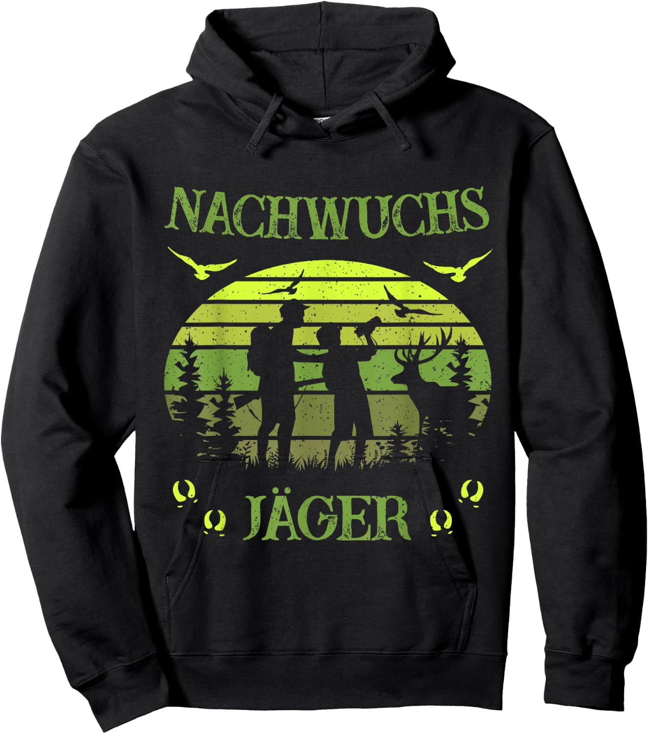 Children's with German Text "Jäger - Papa und Son" [German Language], black Hoodie - Hoodie | Black