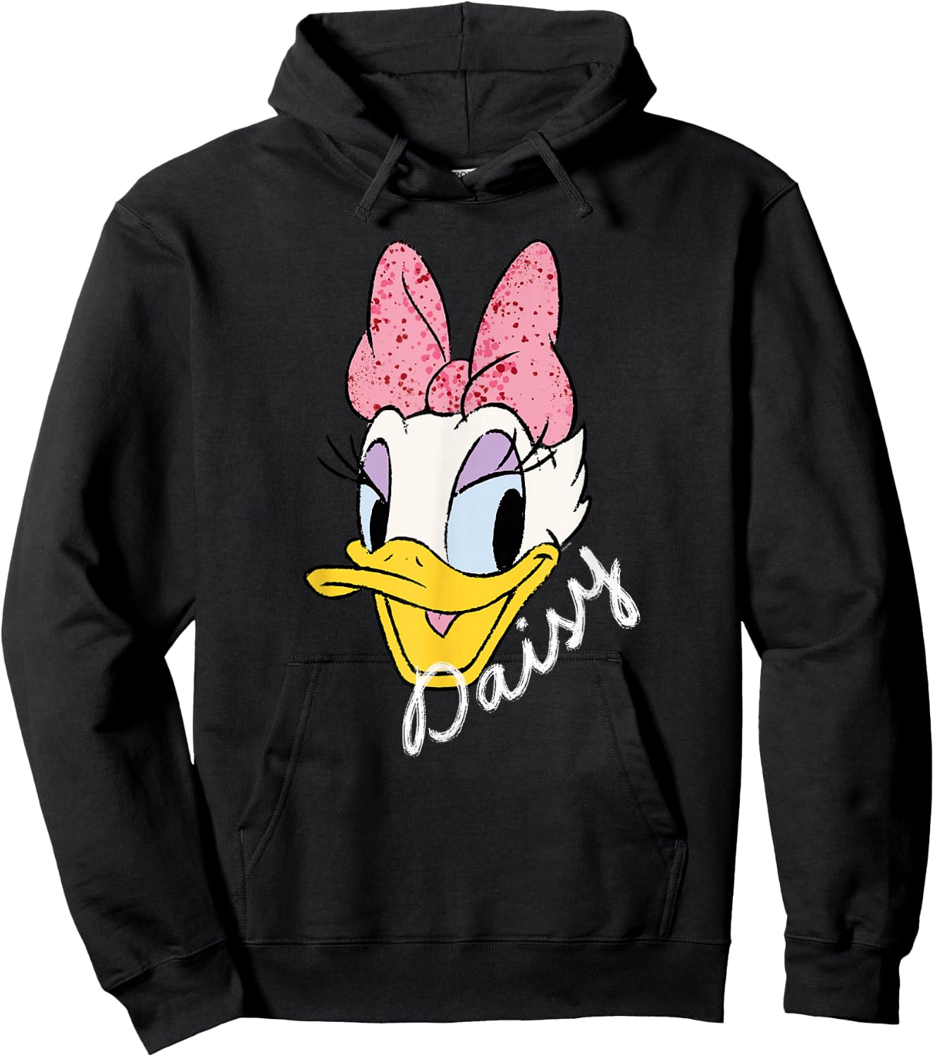 Disney Daisy Duck Sassy & Glamorous Speckled Bow and Name Hoodie - Hoodie | Black