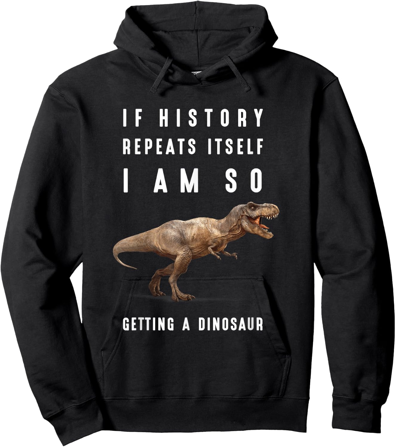 If History Repeats Itself I Am I'm So Getting a Dinosaur Hoodie - Hoodie | Black