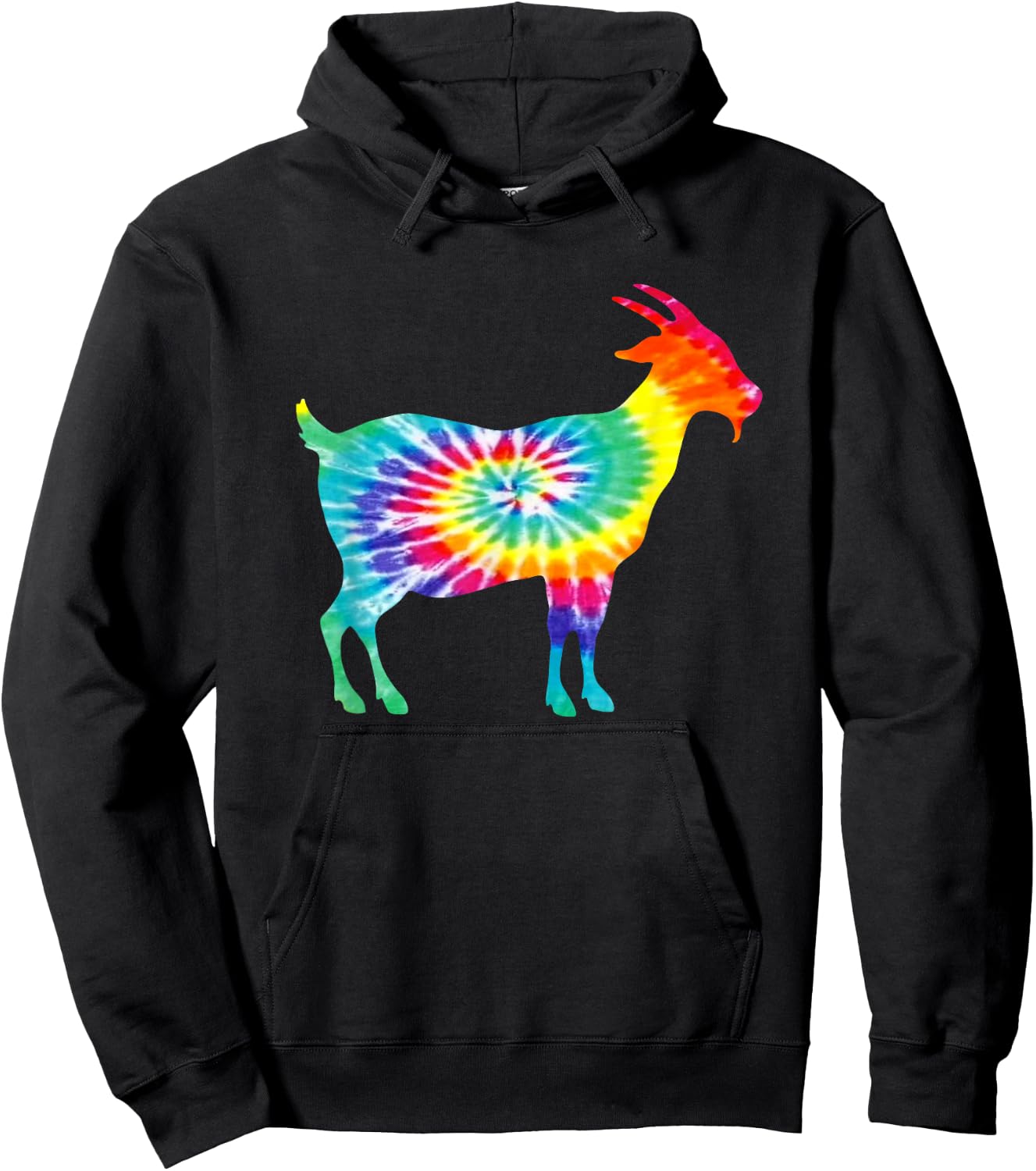 Goat Tie Dye Silhouette Hoodie - Hoodie | Black