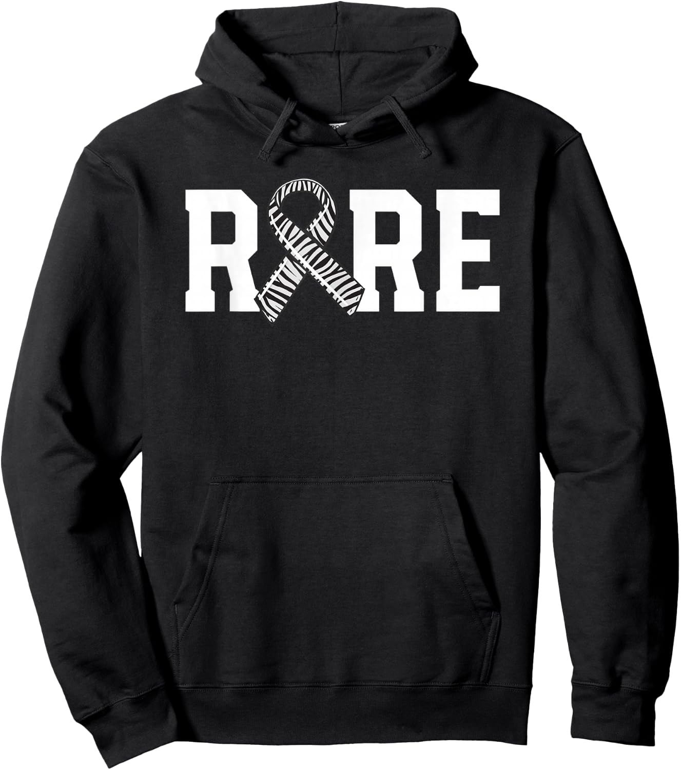 Rare Disease Awareness Walk Zebra Ribbon EDS Carcinoid Hoodie - Hoodie | Black