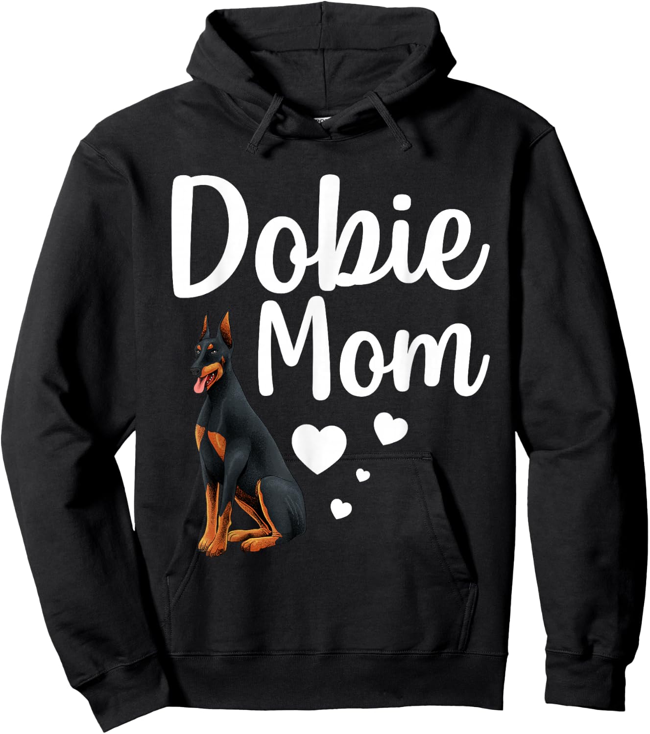 Funny Dobie Mom Art For Mom Women Doberman Dog Lovers Hoodie - Hoodie | Black