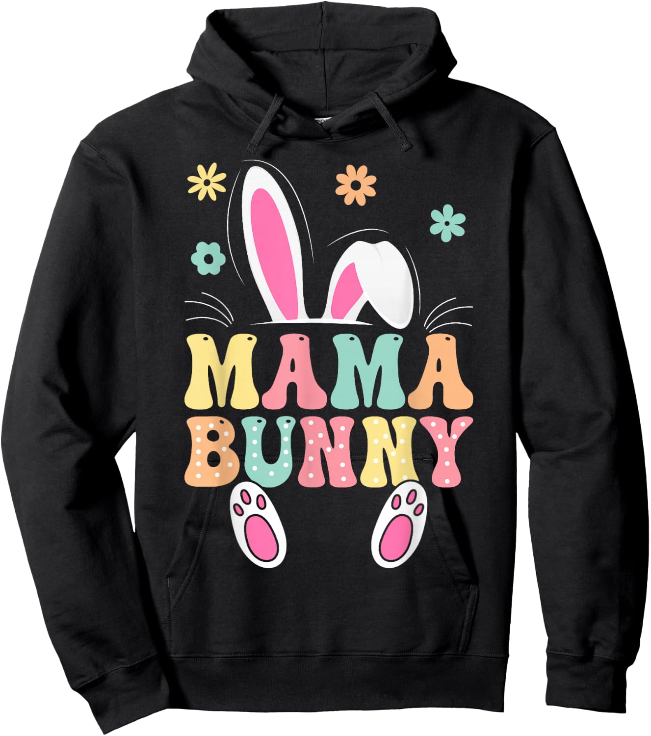 Mama Bunny Matching Family Easter Celebration Hoodie - Hoodie | Black