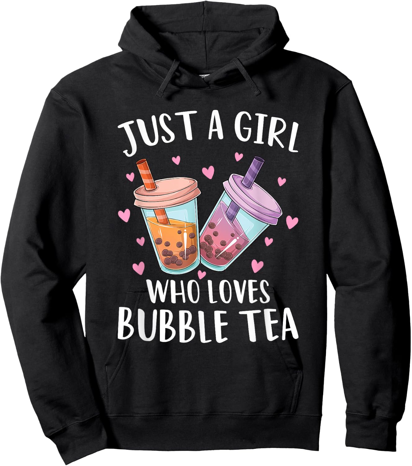Just A Girl Who Loves Bubble Tea Boba Tea Lovers Teen Girls Hoodie - Hoodie | Black