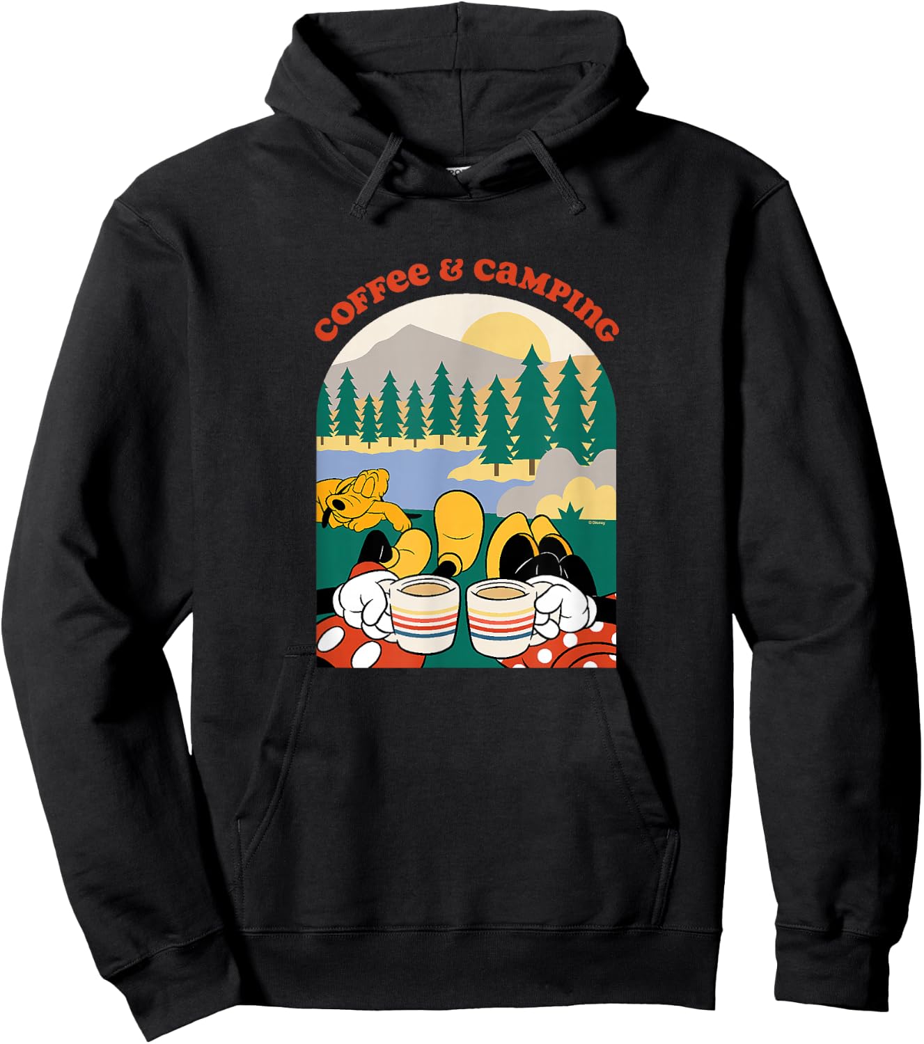 Mickey & Minnie Mouse - Coffee & Camping Hoodie - Hoodie | Black