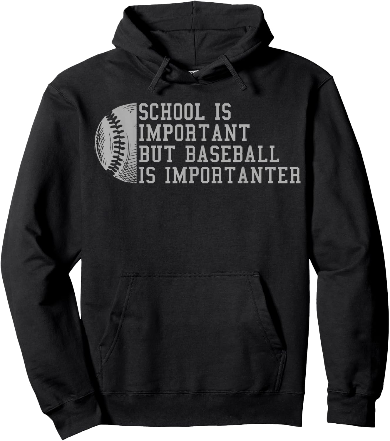 School Is Important But Baseball Is Importanter Baseball Hoodie - Hoodie | Black