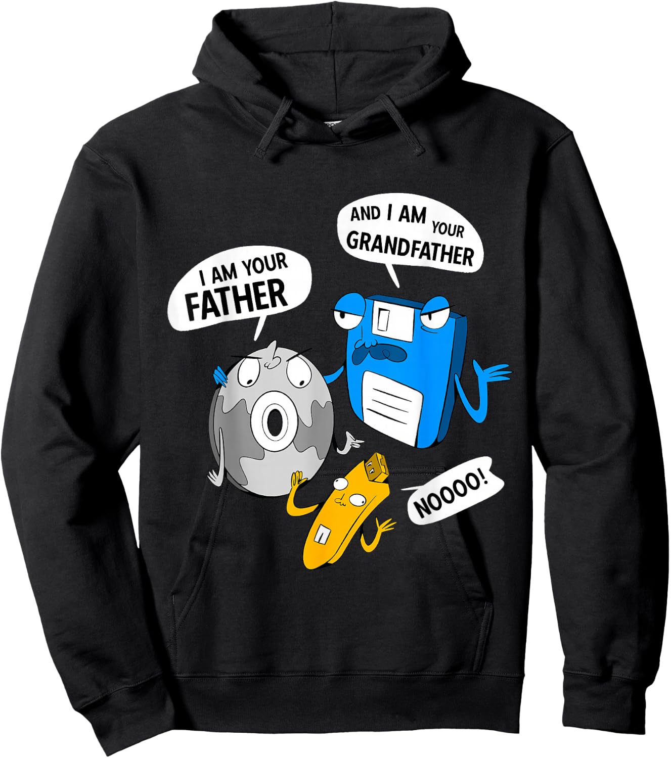 I Am Your Father Gamer Geek Humor Floppy Disk CD USB Stick Hoodie - Hoodie | Black