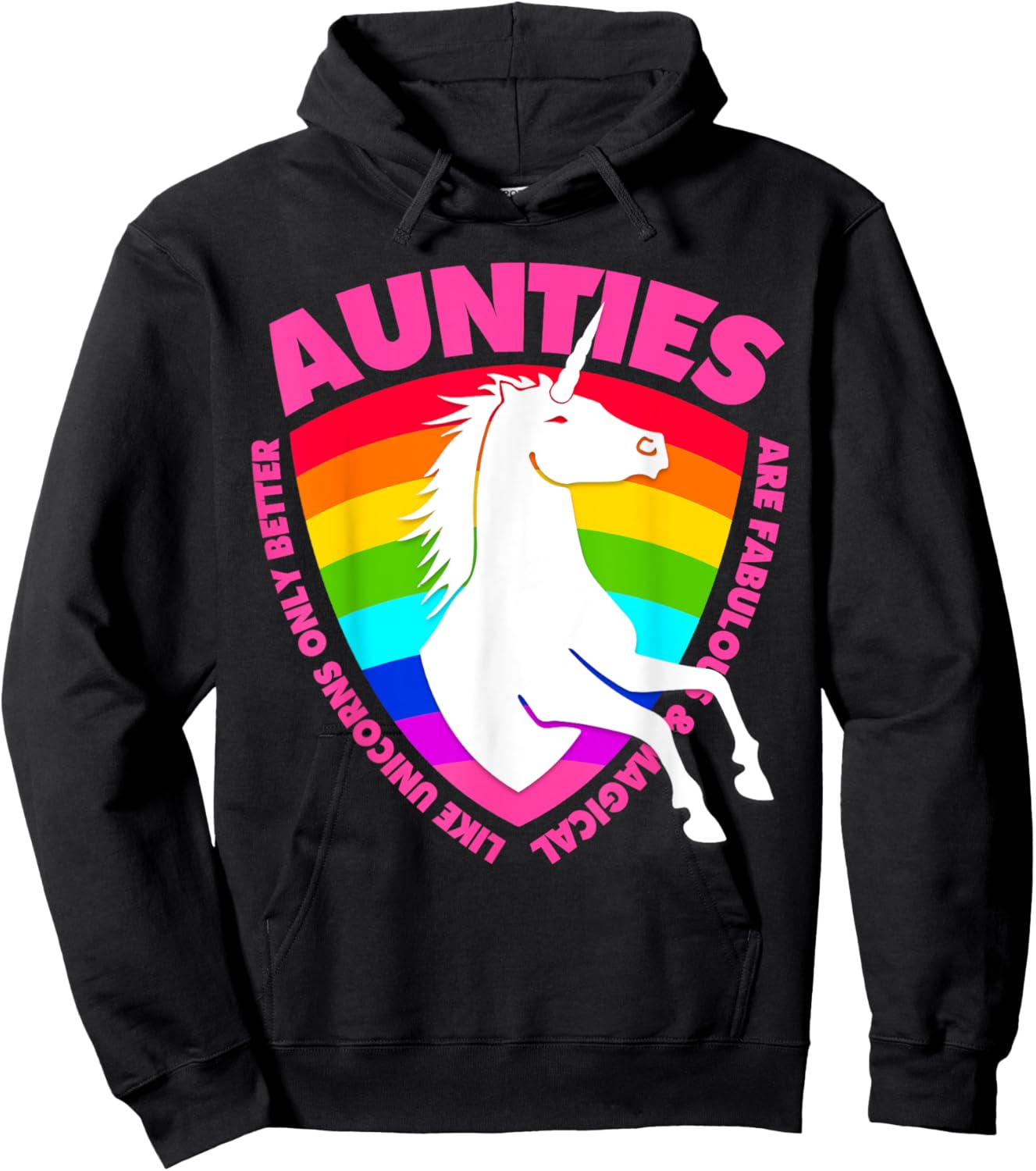 Unicorn Aunt Kids Girls Favorite Auntie Hoodie - Hoodie | Black