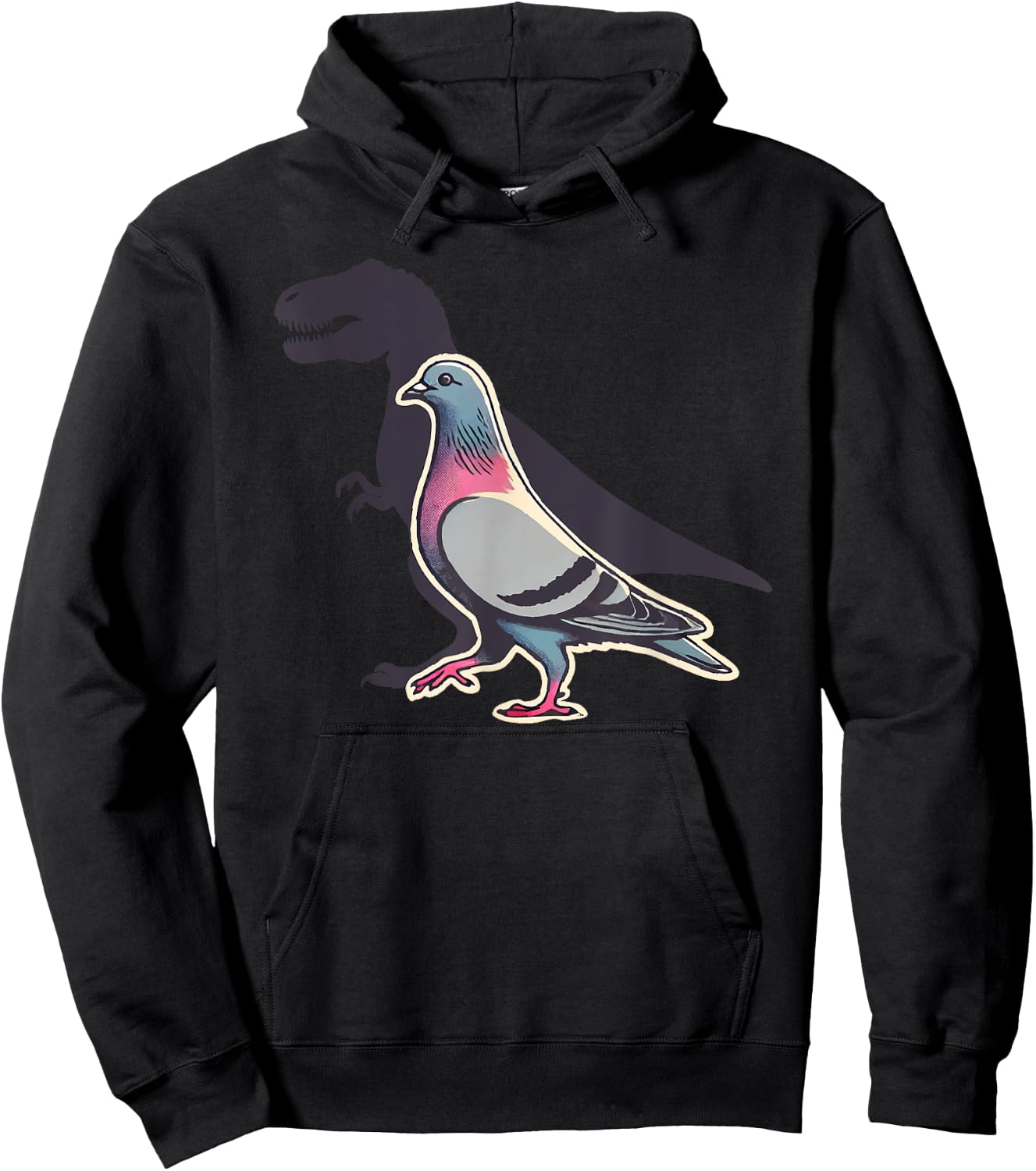 T-Rex Pigeon Racing Dinosaur Bird Animal Lover Funny Hoodie - Hoodie | Black