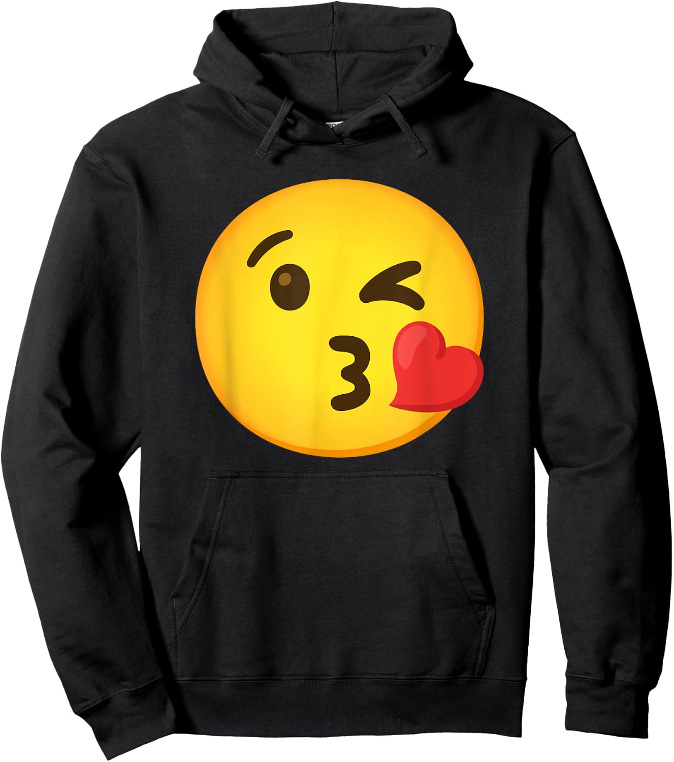 Emoticon Heart with a Kiss Hoodie - Hoodie | Black