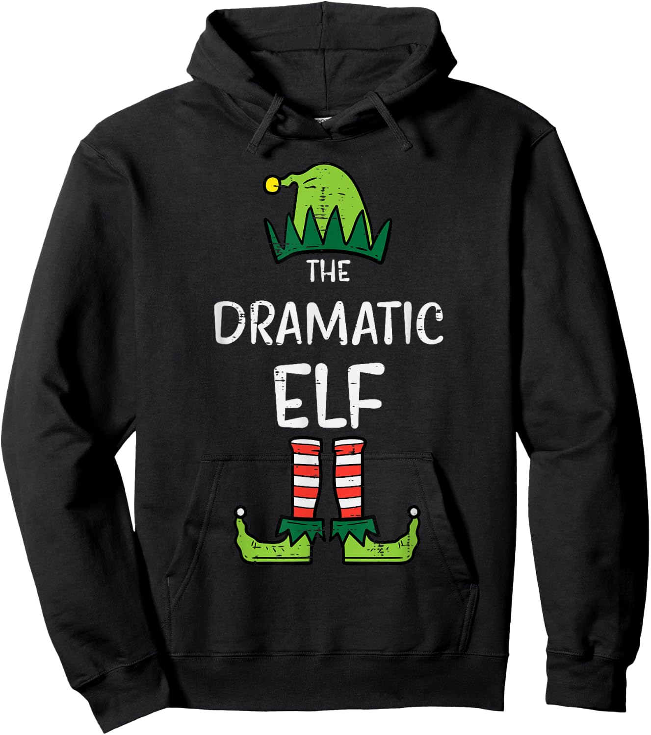 Dramatic Elf Xmas Matching Christmas For Family Hoodie - Hoodie | Black