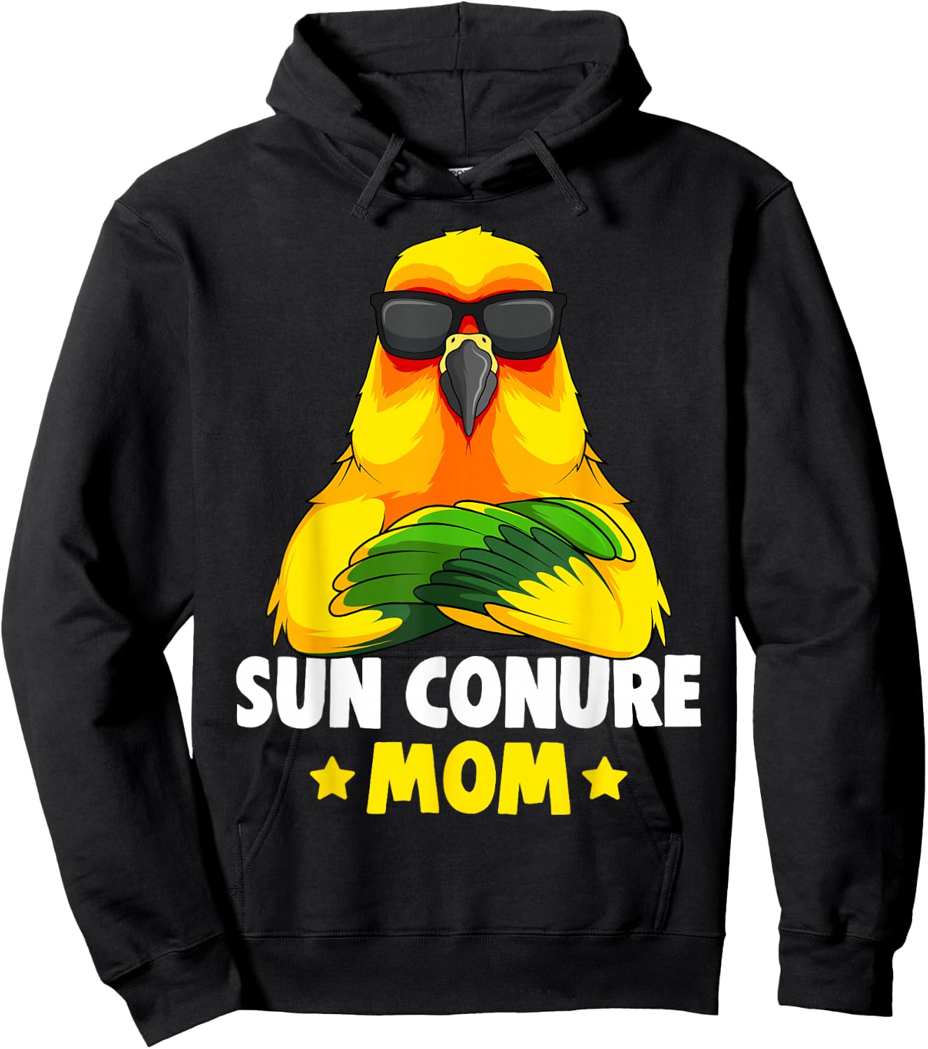 Sun Conure Mom Parrot Bird Women Hoodie - Hoodie | Black