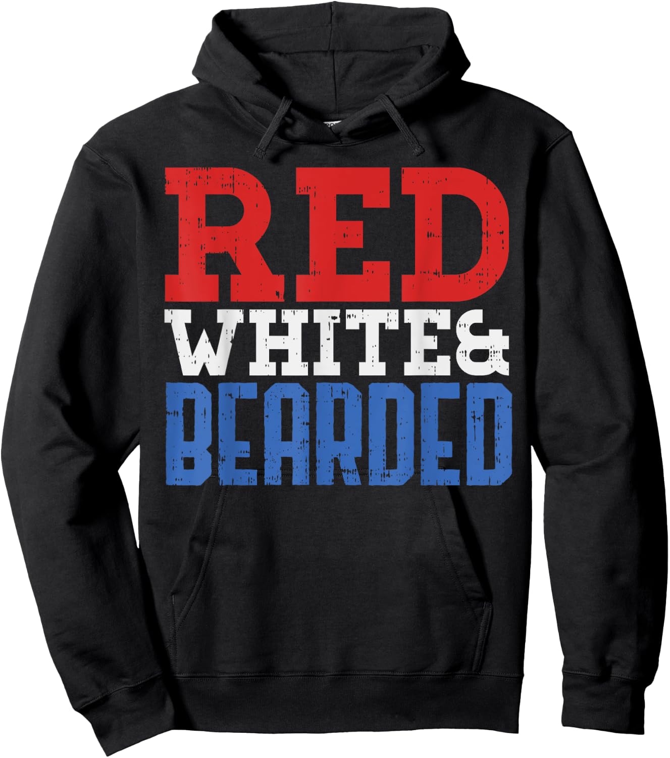 Red White And Bearded Funny 4th Of July Pride Patriot Men Hoodie - Hoodie | Black