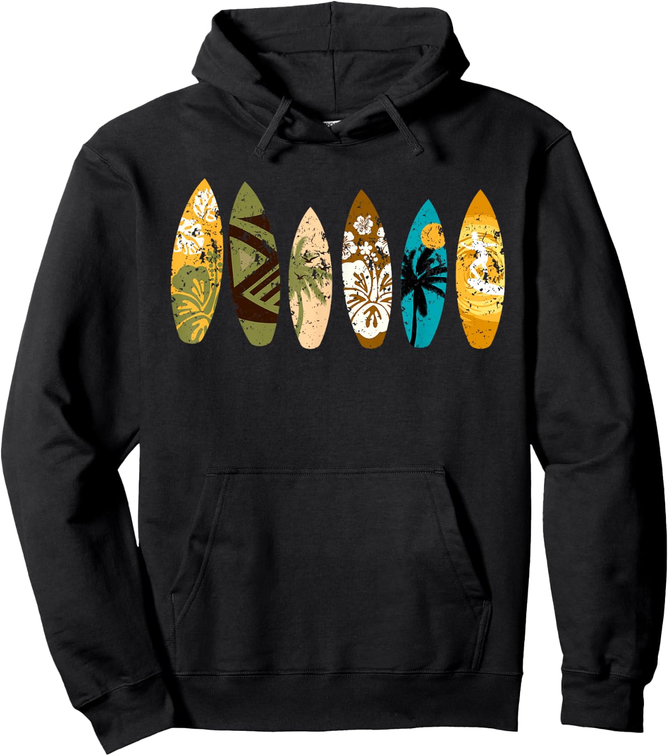 Vintage Surfboard Lovers Surfing Expert Surfers Surfboarding Hoodie - Hoodie | Black