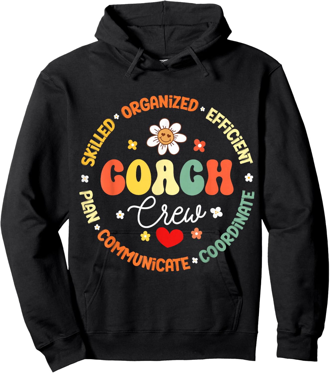 Groovy Instructional Coach Crew Back to School Group Hoodie - Hoodie | Black