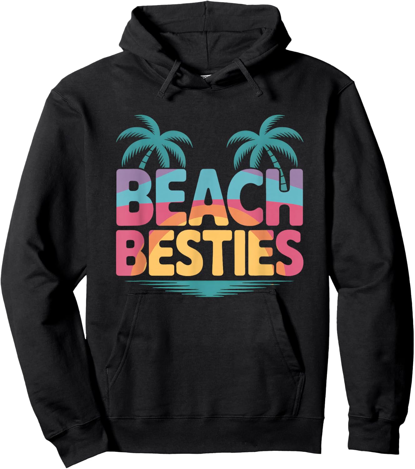 Beach Besties Summer Vacation Design Hoodie - Hoodie | Black