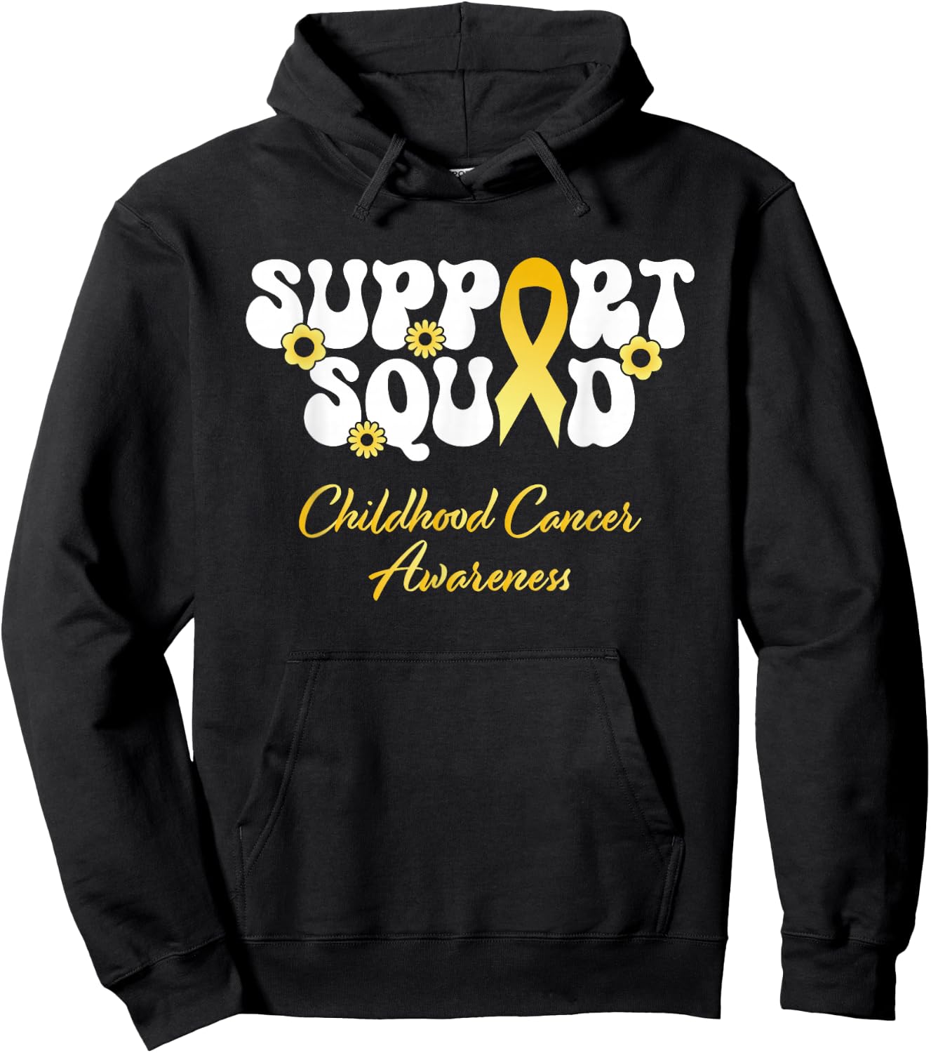Childhood Cancer Support Squad Childhood Cancer Awareness Hoodie - Hoodie | Black