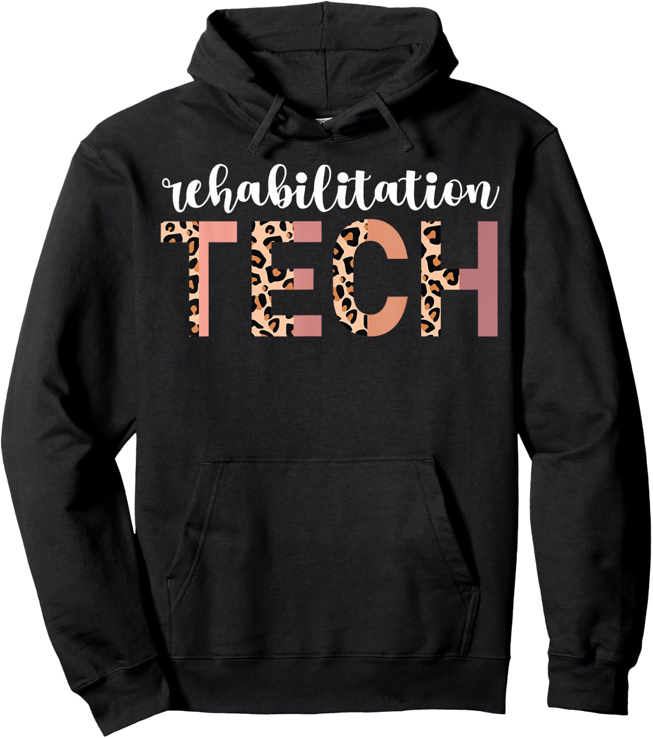 Rehab Tech Leopard Rehabilitation Technician Hoodie - Hoodie | Black