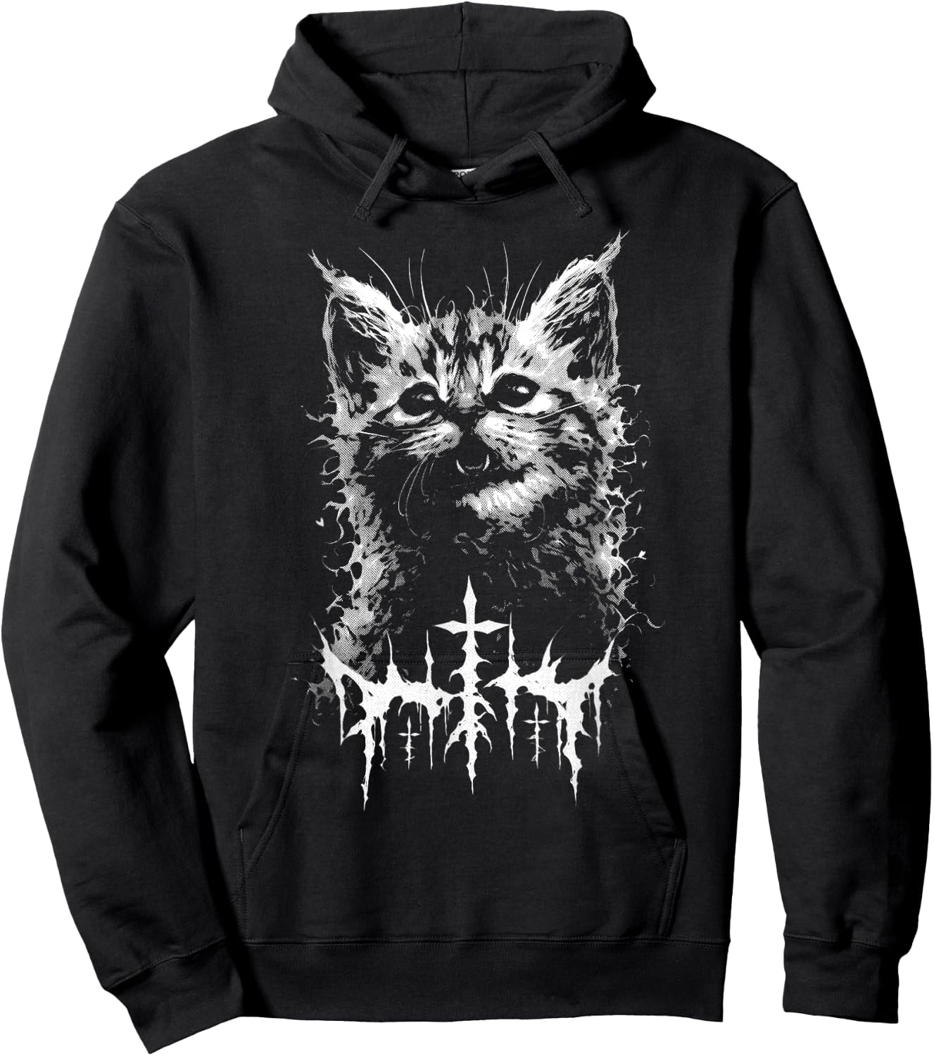 Kawaii Katze Black Metal Death Metal Parodie | Goth Grunge Hoodie - Hoodie | Black