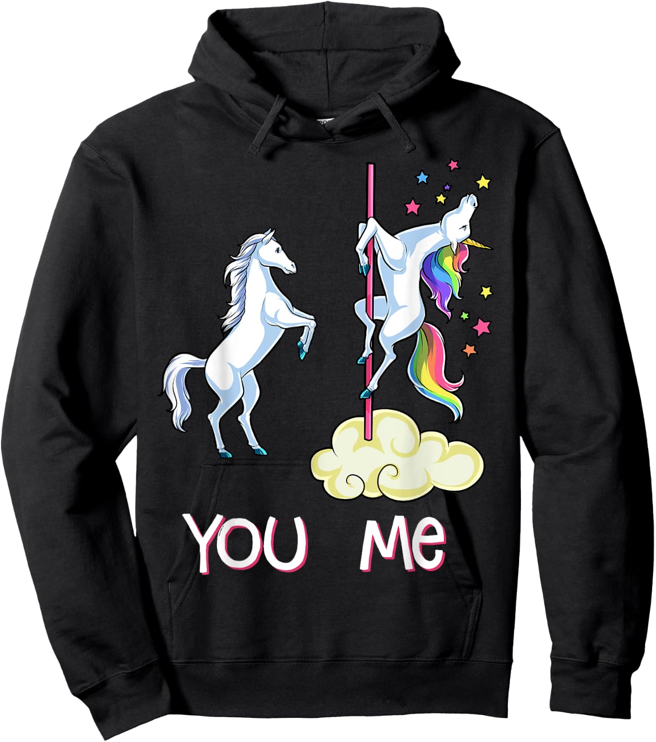 Unicorn You vs Me Funny Women Rainbow Gifts Unicorns Squad Hoodie - Hoodie | Black