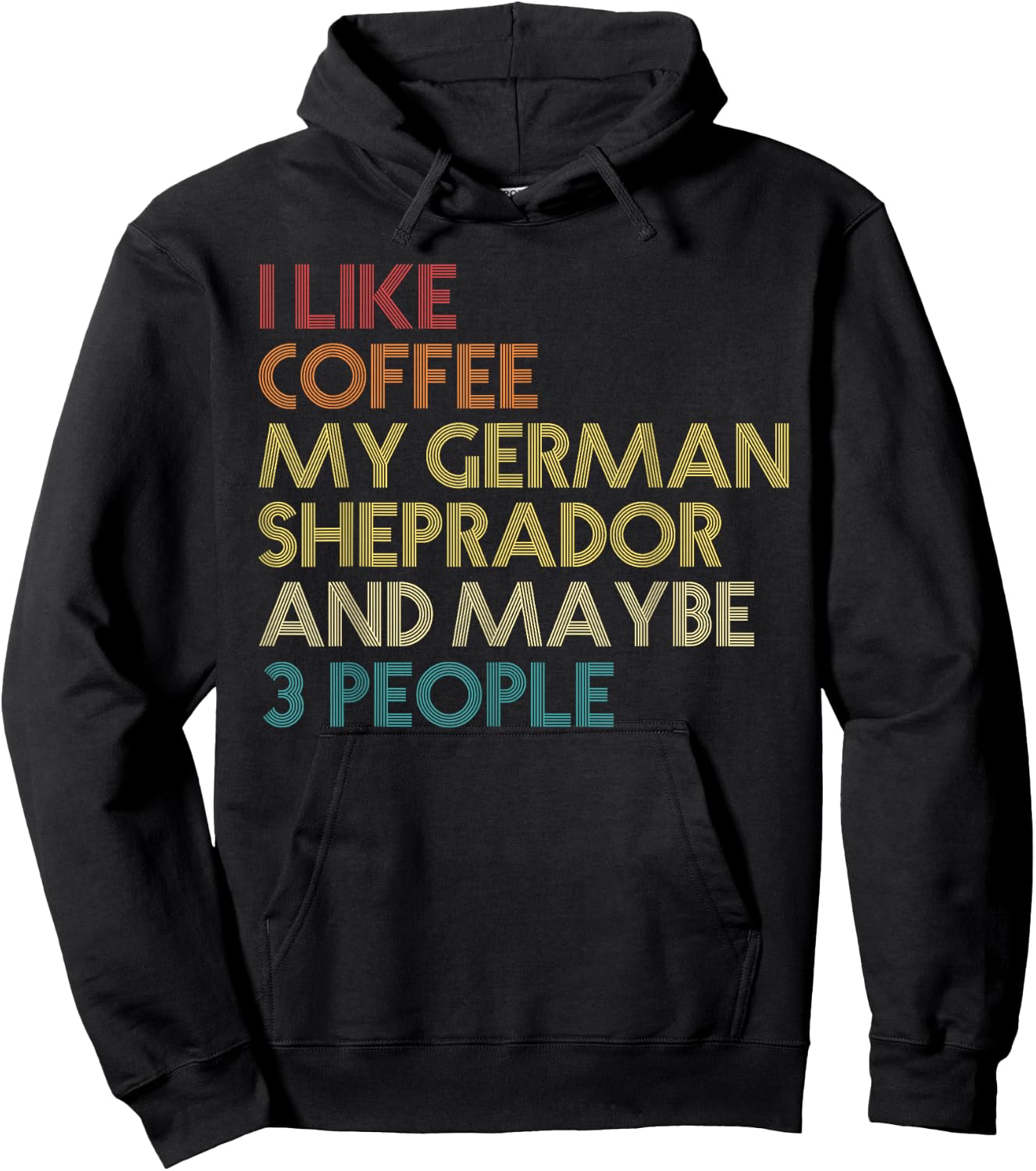 German Sheprador Dog Owner Coffee Lovers Vintage Retro Hoodie - Hoodie | Black