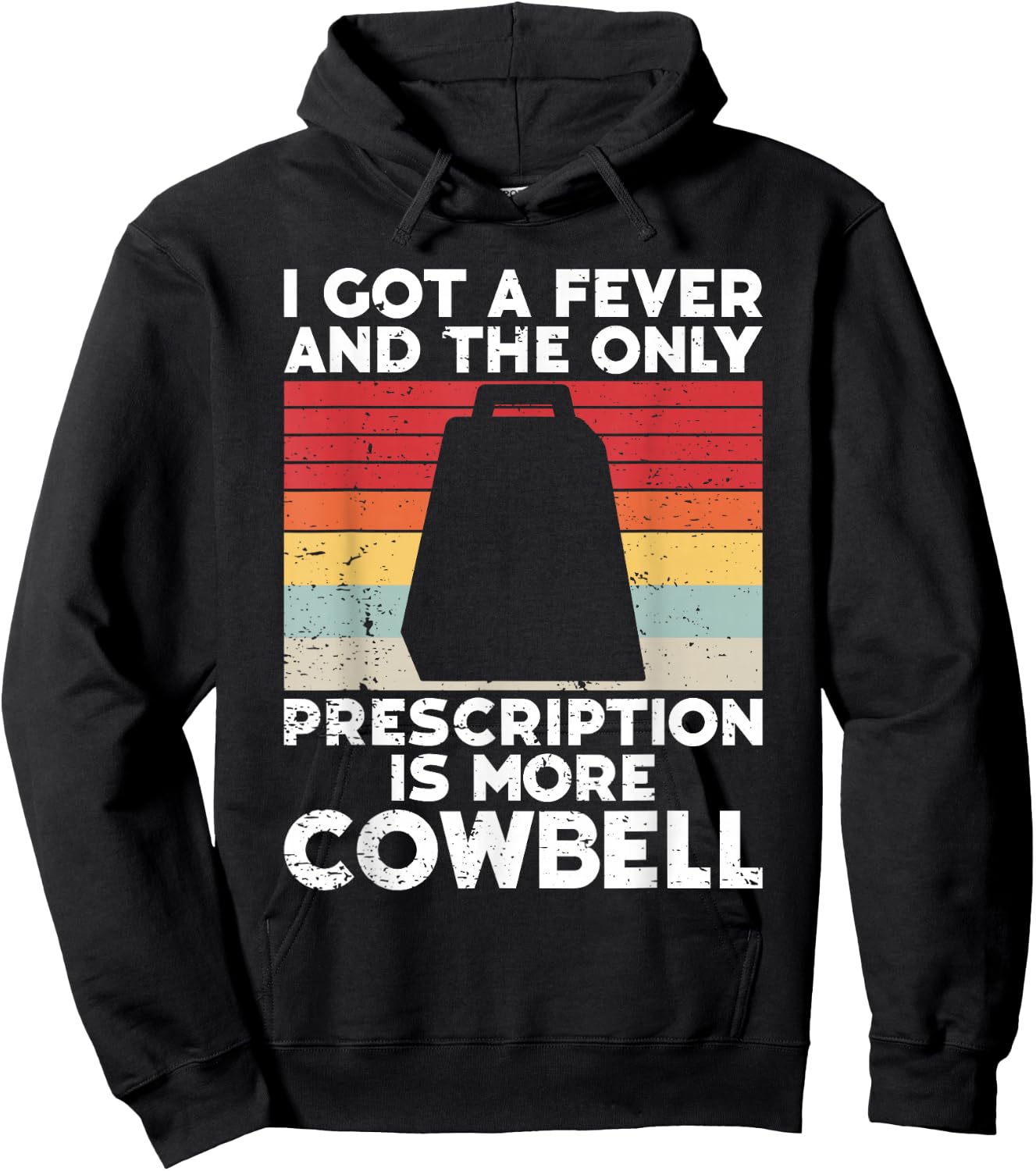 Cow Bell More Cowbell Vintage Funny Drummer Cowbell Funny Hoodie - Hoodie | Black