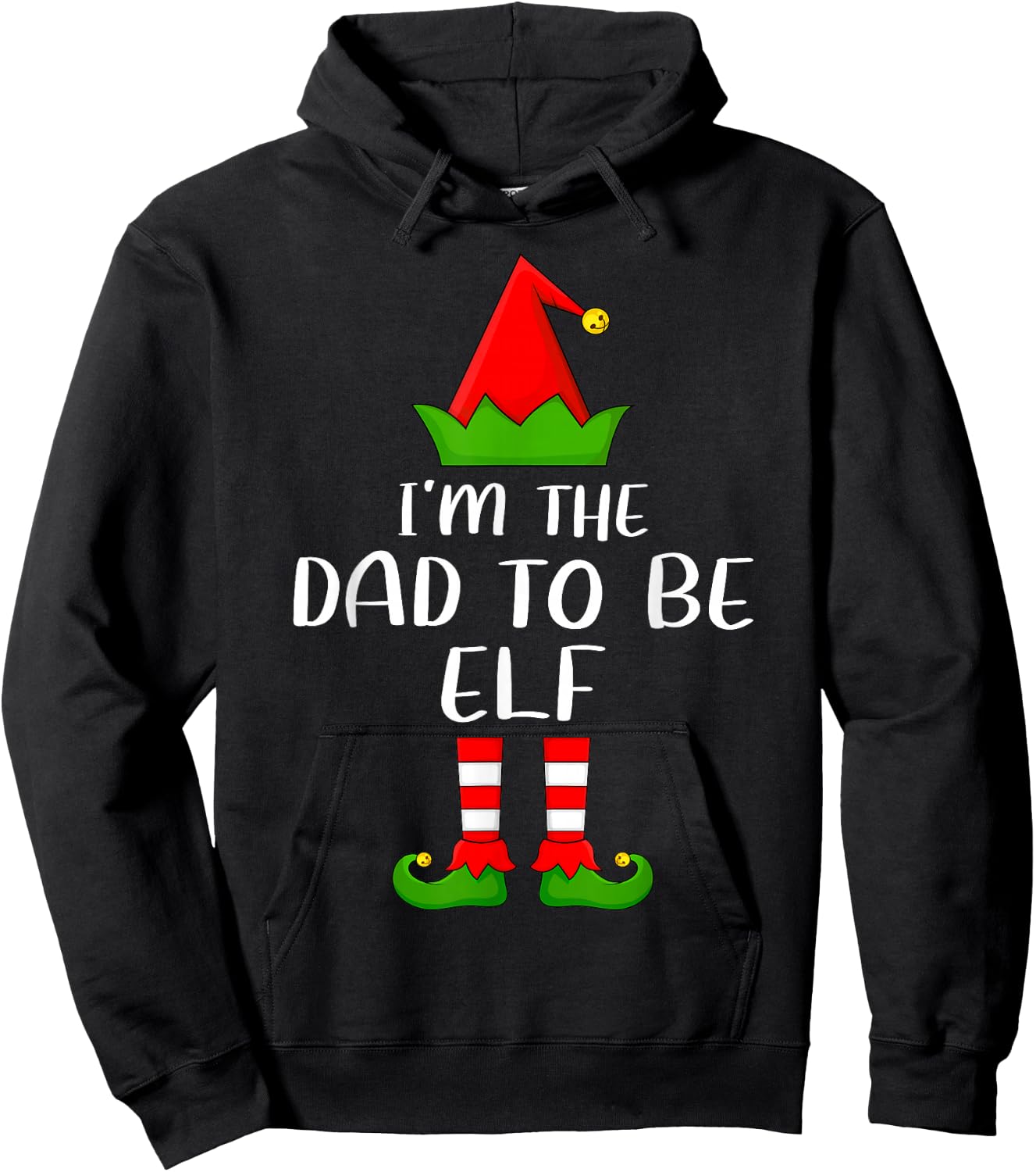 Funny Matching Family I'm The Dad to Be Elf Christmas Hoodie - Hoodie | Black