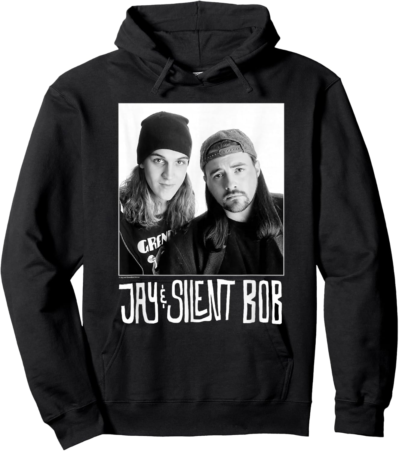 Jay & Silent Bob Close Up Black & White Portrait Hoodie - Hoodie | Black